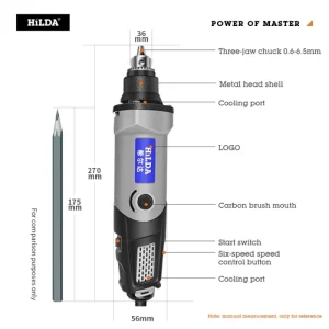 HILDA Electric Drill Rotary Tool Electric Tools Variable Speed 400W Mini Drill 6 position Rotary Tools mini grinding machine 2