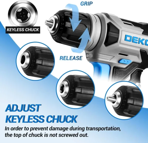 DEKO 8V Lithium Electric Drill Rechargeable Hand Drill Pistol Electric Drill Multi-functional Household Electric Screwdriver 4