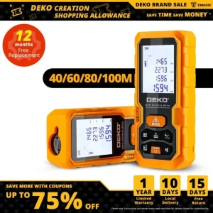 DEKO DKLD05 Handheld Laser Distance Meter 40M 60M 80M 100M Mini Laser Rangefinder Laser Tape Range Finder Diastimeter Measure 1