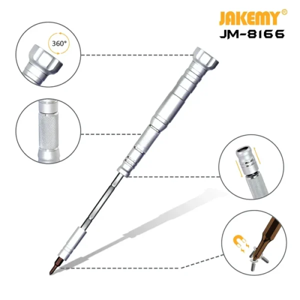 JAKEMY JM-8166 61-IN-1 Magnetic Screwdriver Set Precision Phillips Torx Screw Driver Bits for Phone PC Glasses Repair Hand Tools 4