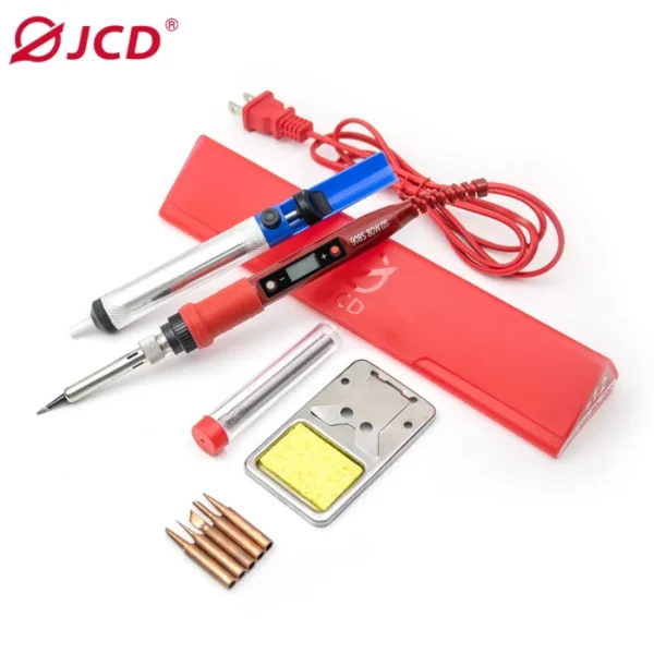 JCD 80W Digital Electric Soldering Iron 908S Temperature Adjustable 220V 110V LCD Display Ceramic Heater Welding Repair Tool Kit 1