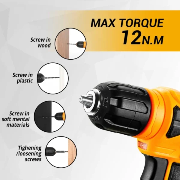 DEKO 126Pcs Power Tool Combo Kits with 8V Cordless Drill,10MM 3/8'' Keyless Chuck,Professional Home Household DIY Hand Tool Kits 5