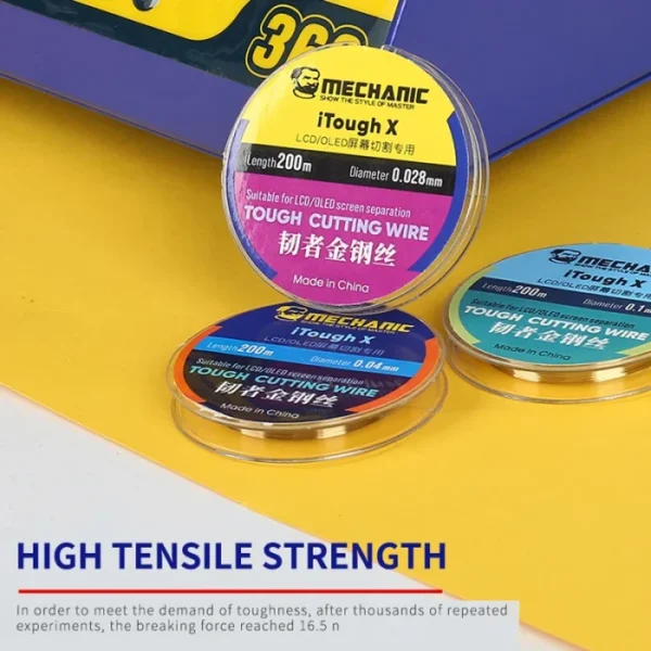 MECHANIC High Hardness Special Steel Cutting Wire for Mobile Phone LCD Screen Separation Repair Tools 0.028mm--0.1m 4