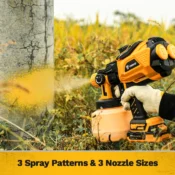 DEKO 1200ml HVLP Spray Gun with LED light High Power Electric Paint Sprayer,3 Eizzle & Large capacity Easy Spraying 3