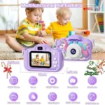 Unicorn HD Children Camera Toys Dual Front And Rear Cameras Selfie Video Camera Suitable For 3-12 Years Old Kids Birthday Gift 4