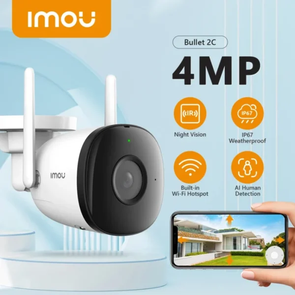IMOU Outdoor Bullet 2C 4MP Wifi Camera Weatherproof AI Human Detection Outdoor Surveillance ip Camera 1