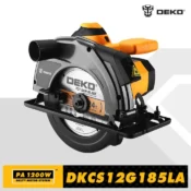 DEKO DKCS series electric circular saw 185mm multifunctional cutting machine with auxiliary handle 1200W household electric tool 1