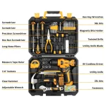 DEKO 126Pcs Power Tool Combo Kits with 8V Cordless Drill,10MM 3/8'' Keyless Chuck,Professional Home Household DIY Hand Tool Kits 2