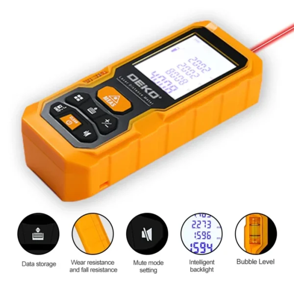 DEKO DKLD05 Handheld Laser Distance Meter 40M 60M 80M 100M Mini Laser Rangefinder Laser Tape Range Finder Diastimeter Measure 4