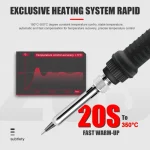 JCD 80W Digital Electric Soldering Iron 908S Temperature Adjustable 220V 110V LCD Display Ceramic Heater Welding Repair Tool Kit 3