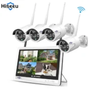 Hiseeu 12 Inch Monitor 5MP Wireless Surveillance Kit Outdoor Wifi IP PTZ Security Camera System 8CH NVR Kit Home Mornitoring Set 1