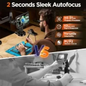 Elikliv 4K Autofocus Digital Microscope with Arm 10.1'' Soldering Microscopio for Electronics 2000X HDMI Microscope EM4K-AF Flex 2