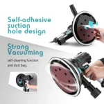 DEKO DKWP180CDLD/DKWP180CD 900W Drywall Sander Grinding Portable Polishing Machine with Sandpaper LED Light and Dust Clooect Bag 3