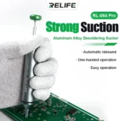 RELIFE RL-084 Pro Strong Suction Aluminum Alloy Desoldering Sucker Powerful Vacuum Suction for PCB Soldering Removal & Repair 2