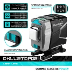 DEKO 12 Lines 3D Vihreä Laser Level Horizontal&Vertical Cross Lines 520nm,Auto Self-Leveling, High-Precision (DKLL12tdP02 Series) 2