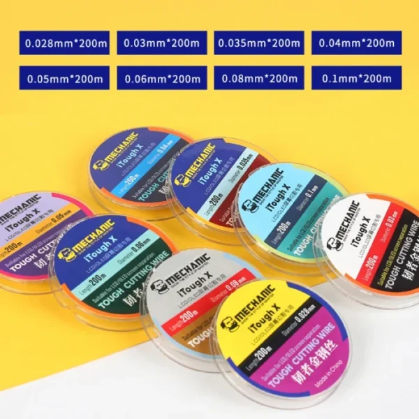 MECHANIC High Hardness Special Steel Cutting Wire for Mobile Phone LCD Screen Separation Repair Tools 0.028mm--0.1m 2