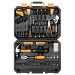 DEKO DKMT128/DKMT196 Home DIY Tool Set Auto Repair Combination Package Hand Tool Kit with Plastic Tool box, Screwdriver, Hammer 2