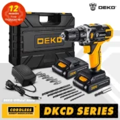 DEKO 12/16/20V Cordless Drill 2 Speed Rechargeable Electric Screwdriver Lithium Akku  Power Tools combination box 1