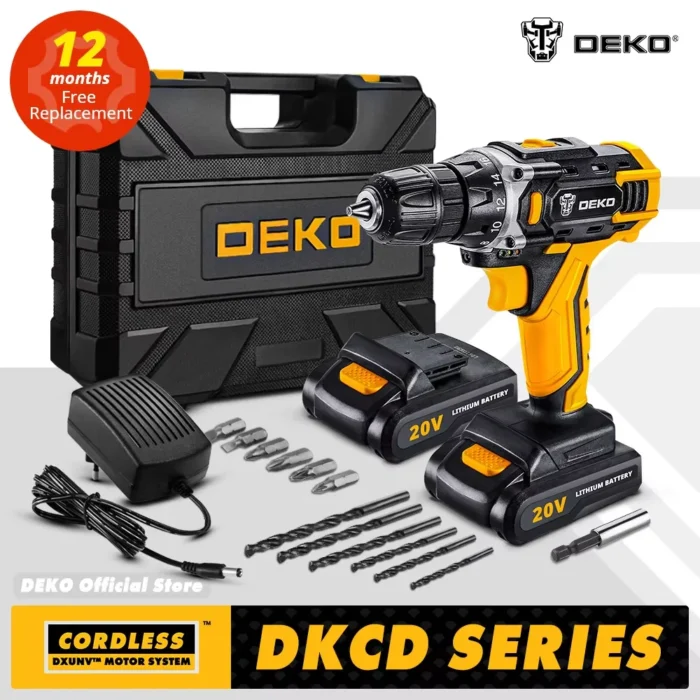 DEKO 12/16/20V Cordless Drill 2 Speed Rechargeable Electric Screwdriver Lithium Akku Power Tools combination box 1 DEKO 12/16/20V Cordless Drill 2 Speed Rechargeable Electric Screwdriver Lithium Akku Power Tools combination box 1