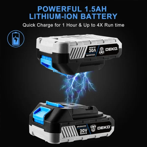 DEKO 20V DKBW20XL01 MAX Cordless Brushless Wrench 350N.m High Torque Electric Impact Wrench DIY Power Tools 4