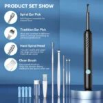 Ear Cleaner with Camera Set HD Ear Sticks Otoscope USB Charging Endoscope Wax Removal Tool Earpick Ear Cleaning Set Health Care 4
