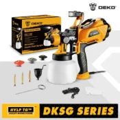 DEKO 1200ml HVLP Spray Gun with LED light High Power Electric Paint Sprayer,3 Eizzle & Large capacity Easy Spraying 1