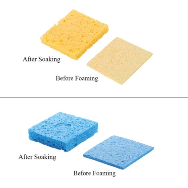 10Pcs/lot Yellow/Blue Soldering Iron Tip Cleaning Sponge for BGA Soldering Station Solder Tip Welding Head Cleaner Tools 2