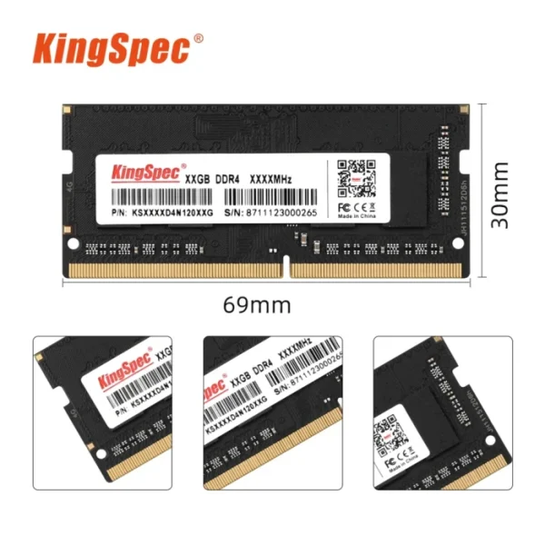 KingSpec Memoria Ram DDR4 8GB 16GB 32GB 3200MHz 2666MHz 3200 MHz RAM for Laptop Notebook Memoria RAM DDR4 1.2V Laptop RAM 3