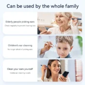 Visual Ear Cleaner with Camera Ear Wax Removal Tool with Ear Pick & Tweezers 12 Megapixels 6 Ear Spoons Earwax Removal Ears Care 6