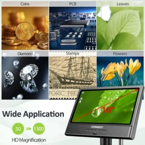 Elikliv EDM12 10'' Digital Microscope 1300X Soldering Microscope With Metal Stand Base LED 12MP 1080P Video Camera Microscope 2