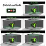 CLUBIONA 16/12 lines Self-leveling Remote Control Outdoor Mode - Receiver Auto 3x360 Green beam Line Laser Level 6