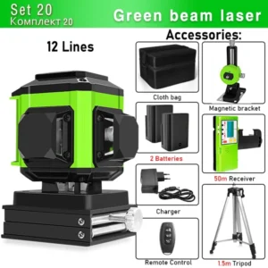 Clubiona 16/12 Lines Laser Level green line Self-leveling 360 Horizontal And Vertical Super Powerful green Beam Laser Level 22