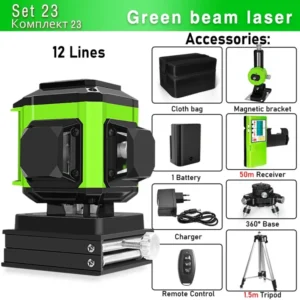 Clubiona 16/12 Lines Laser Level green line Self-leveling 360 Horizontal And Vertical Super Powerful green Beam Laser Level 24