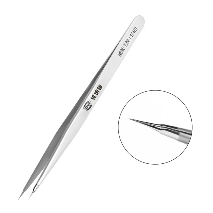 High Precision Tweezers Stainless Steel Straight Tip Fingerprint Fly Wire Tweezer for Mobile Phone Repair Tools 1 High Precision Tweezers Stainless Steel Straight Tip Fingerprint Fly Wire Tweezer for Mobile Phone Repair Tools 1