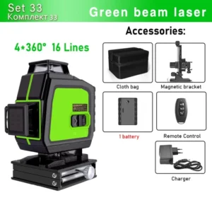Clubiona 16/12 Lines Laser Level green line Self-leveling 360 Horizontal And Vertical Super Powerful green Beam Laser Level 34