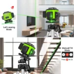 CLUBIONA 16/12 lines Self-leveling Remote Control Outdoor Mode - Receiver Auto 3x360 Green beam Line Laser Level 4