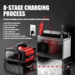 25A/15A Car Motorcycle Battery Charger 12V/24V Smart Charger Lithium AGM GEL Lead-Acid LiFePO4 Battery Chargers 6