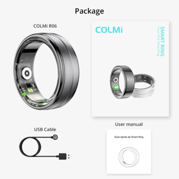 [2024] COLMI R06 Smart Ring Men Women, Heart Rate and Blood Oxygen Monitor, IP68 & 5ATM Waterproof, Multi-sport Mode 6