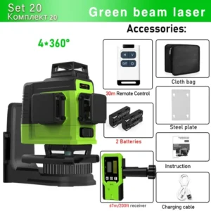 Clubiona 4D 16 lines Professional German Core Floor Ceiling Remote Control Green Line Laser Level with 5000mahs Li-Ion Battery 31