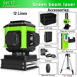 Clubiona 16/12 Lines Laser Level green line Self-leveling 360 Horizontal And Vertical Super Powerful green Beam Laser Level 23