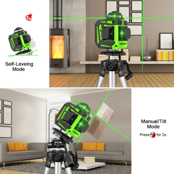 Clubiona 16/12 Lines Laser Level green line Self-leveling 360 Horizontal And Vertical Super Powerful green Beam Laser Level 5