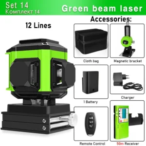 Clubiona 16/12 Lines Laser Level green line Self-leveling 360 Horizontal And Vertical Super Powerful green Beam Laser Level 17