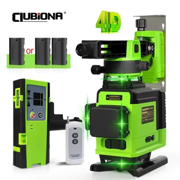 Clubiona 4D 16 lines Professional German Core Floor Ceiling Remote Control Green Line Laser Level with 5000mahs Li-Ion Battery 1