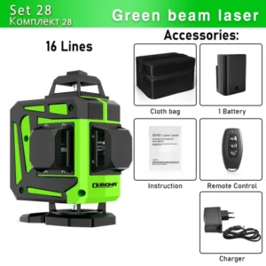 Clubiona 16/12 Lines Laser Level green line Self-leveling 360 Horizontal And Vertical Super Powerful green Beam Laser Level 31