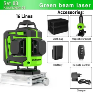 Clubiona 16/12 Lines Laser Level green line Self-leveling 360 Horizontal And Vertical Super Powerful green Beam Laser Level 30