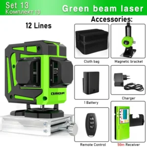 Clubiona 16/12 Lines Laser Level green line Self-leveling 360 Horizontal And Vertical Super Powerful green Beam Laser Level 19