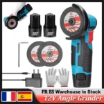 Angle Grinder Brushed Grinding Machine Cordless Lithium Battery Rechargeable 200W 19500rpm 12V Grinder Cutting Power Tools 1