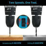 21V Cordless Electric Hand Drill 1800rpm Brushed Pistol Impact Drill 3/8" Electric Screwdriver Rechargeable Household Power Tool 4