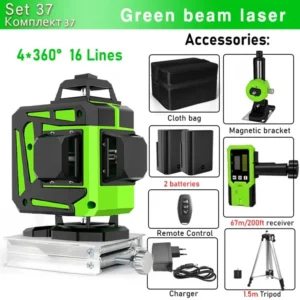 Clubiona 16/12 Lines Laser Level green line Self-leveling 360 Horizontal And Vertical Super Powerful green Beam Laser Level 41