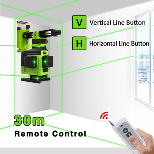 Clubiona 4D 16 lines Professional German Core Floor Ceiling Remote Control Green Line Laser Level with 5000mahs Li-Ion Battery 5
